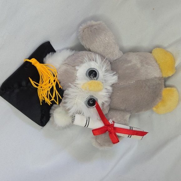 dandee Other - Graduation Owl plush Dandee bird cap with diploma Grad Gift 7"